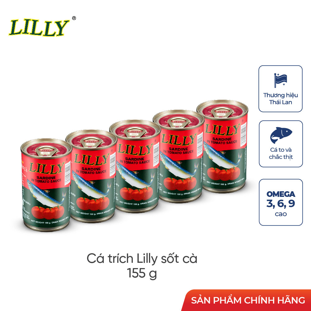 LS - Lốc 5 Lon Cá Trích sốt cà Lilly