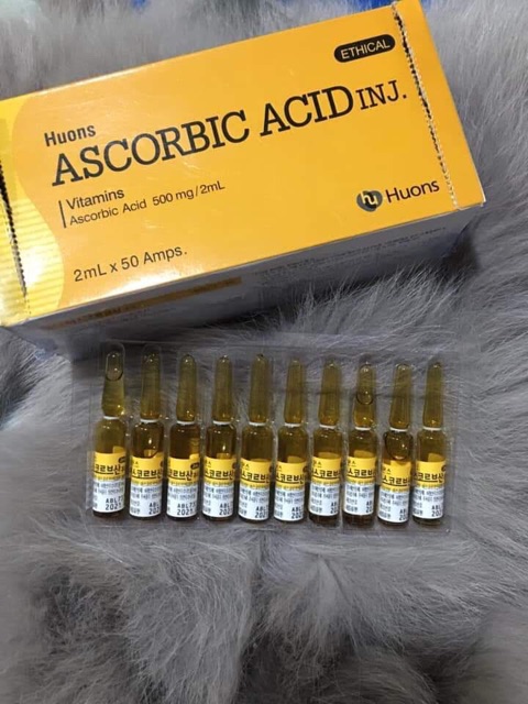 VitaminC Hàn ( 1 Vỉ-10 Ống ) Vitamin C Huons Ascorbic Acid