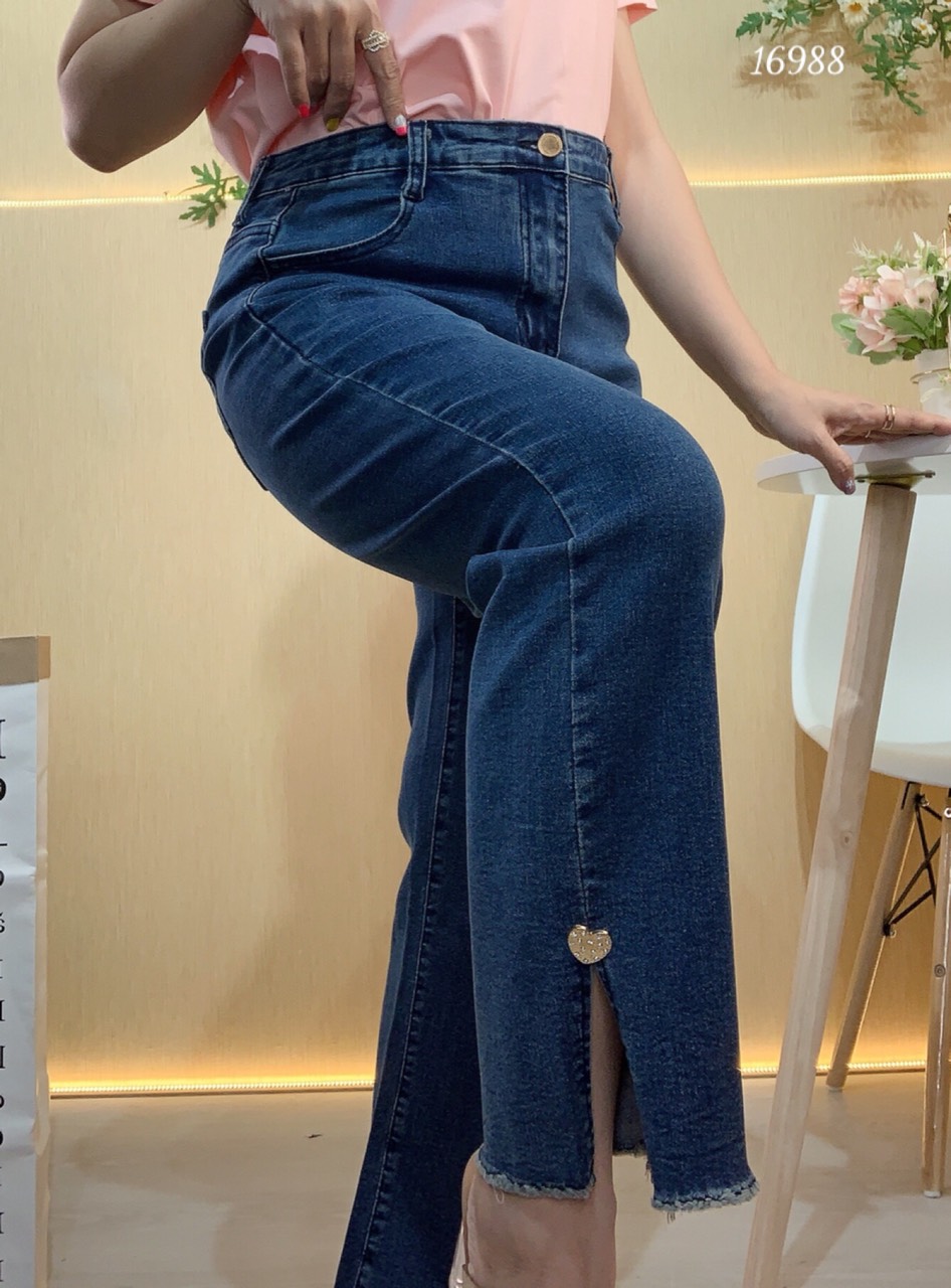 Quần Jean BIGSIZE Lai Xẻ lưng cao 16988
