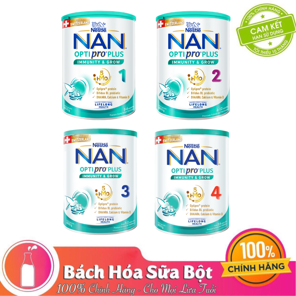 Sữa Bột Nestlé NAN OPTIPRO 1/2/3/4 HMO (800g)
