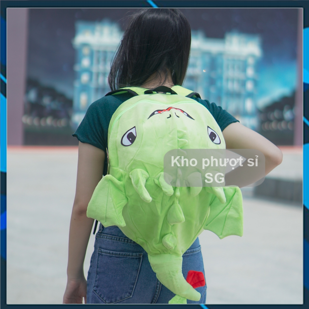 Balo Rồng cỡ lớn - Balo rồng có gai sún răngcute đi học - đi phượt cho nam nữ - Cặp hình rồng nhung