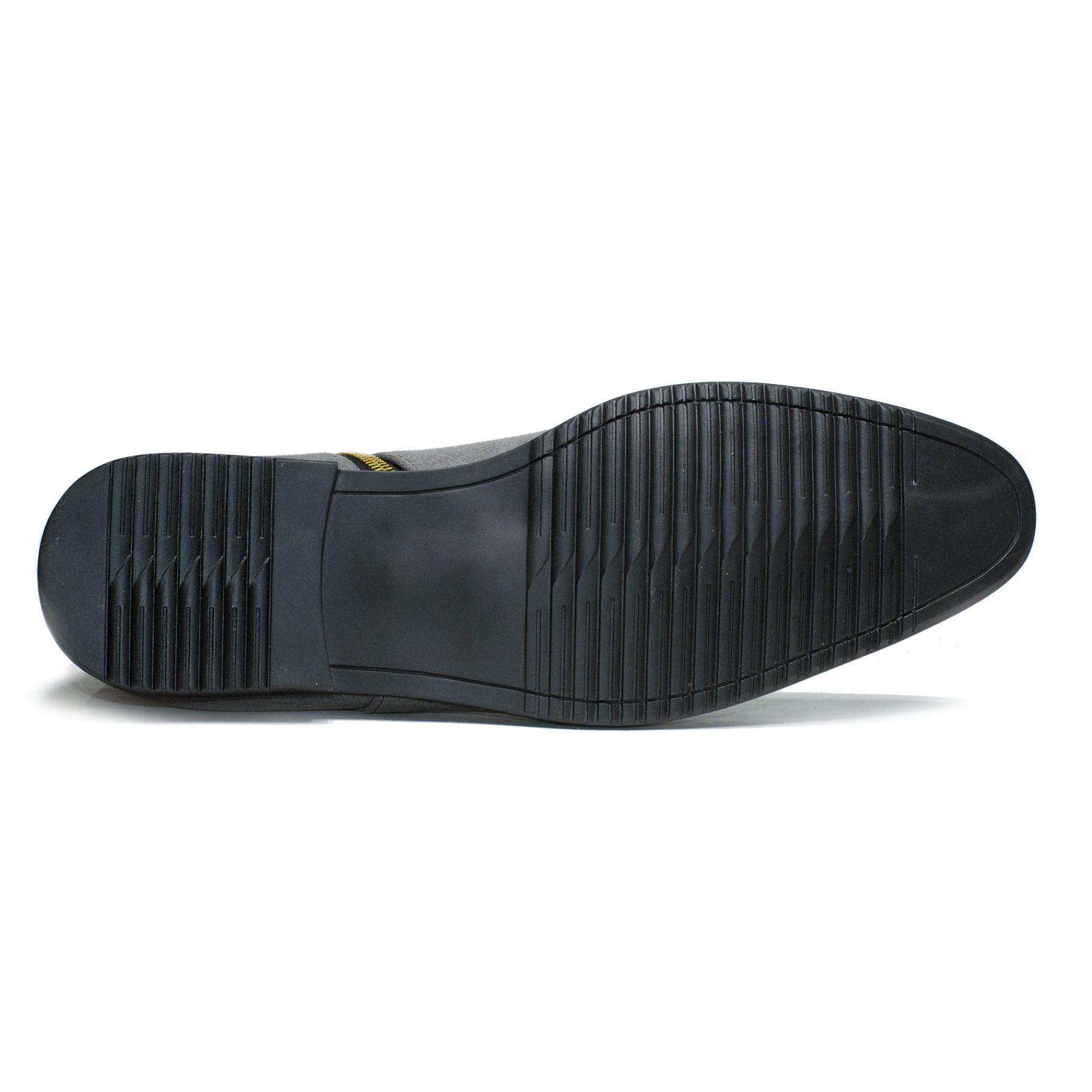 Giày Chelsea Boot Nam Cổ Khóa Rất Dễ Xỏ Da Búc Màu Xám Cực Đẹp -BUCKXAM+CB521