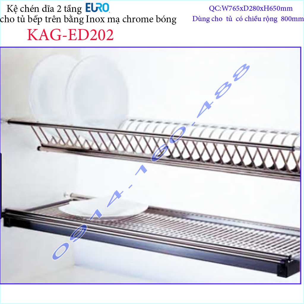 [HCM]Kệ chén dĩa âm tủ KAG-ED202 - 76.5cm, Kệ chén bát chữ V 2 tầng Euro  76.5cm  khay hứng Inox nước thiết kế đẹp tiện dụng