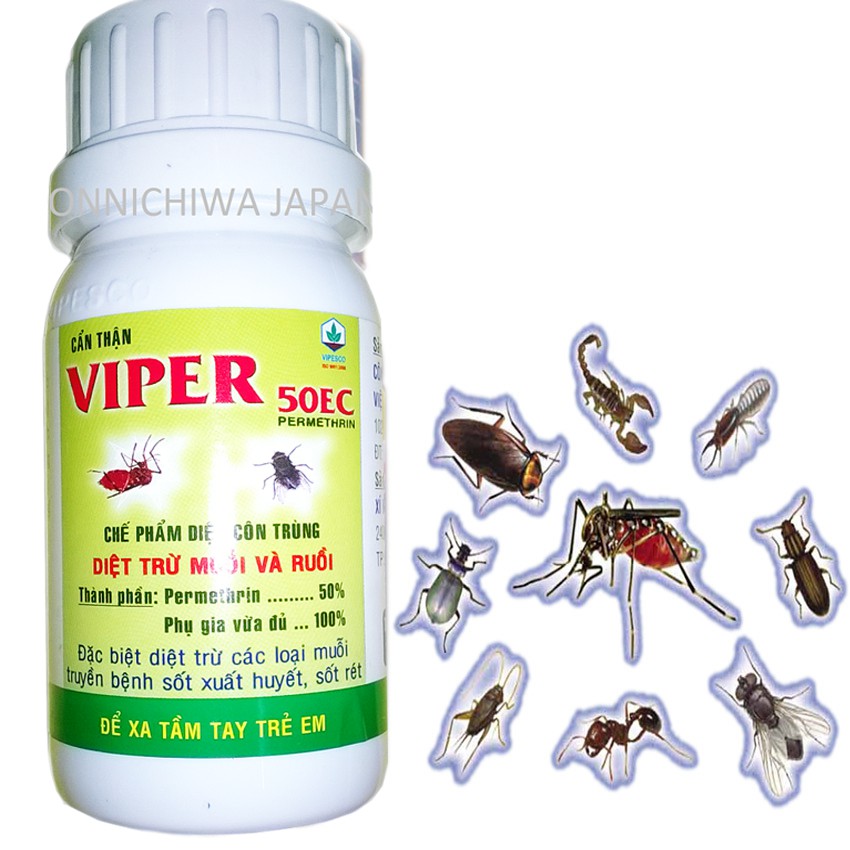 Diệt trừ ruồi muỗi kiến côn trùng bọ xít rận rệp viper 50ec 100ml