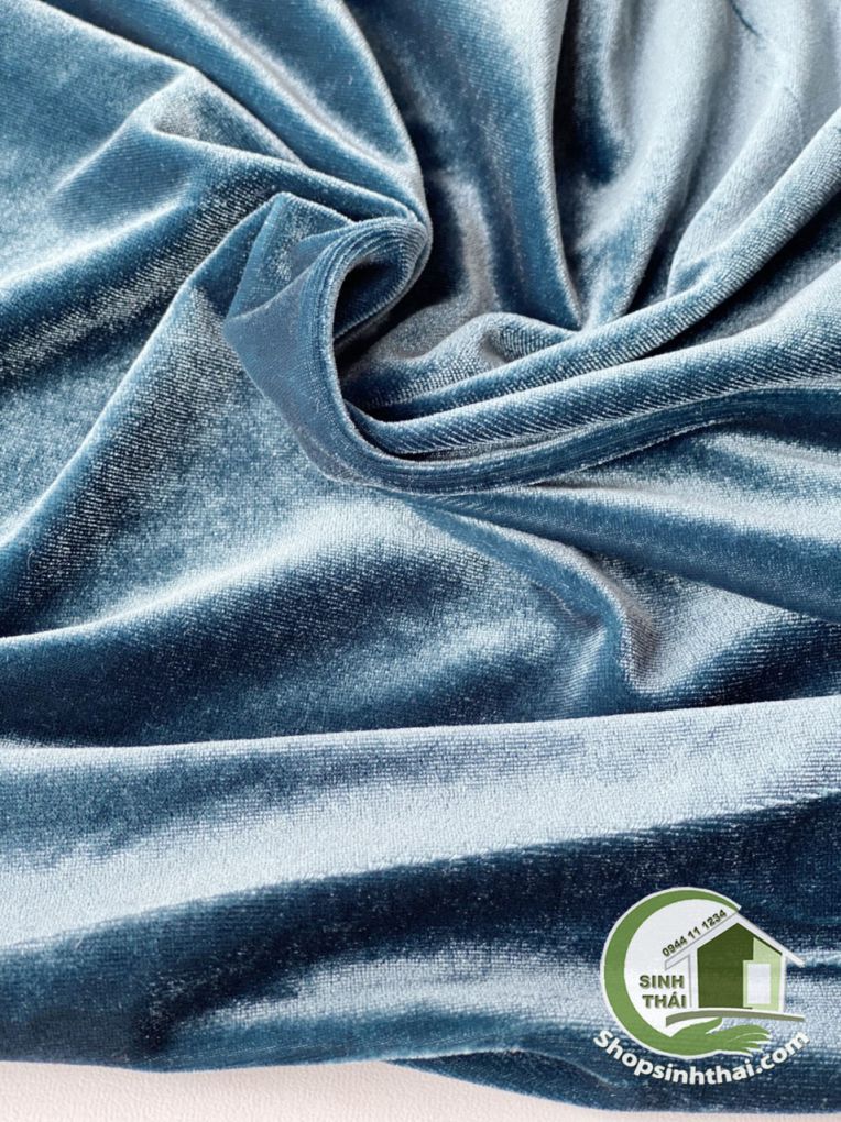 [HCM]Vải nhung may áo dài may quần áo - màu xanh dương [ 50cm x khổ 175cm]