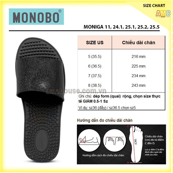 Dép Thái Lan Nữ Monobo Hạt Mát Xa Siêu Mềm, Nhẹ - Moniga 25.2