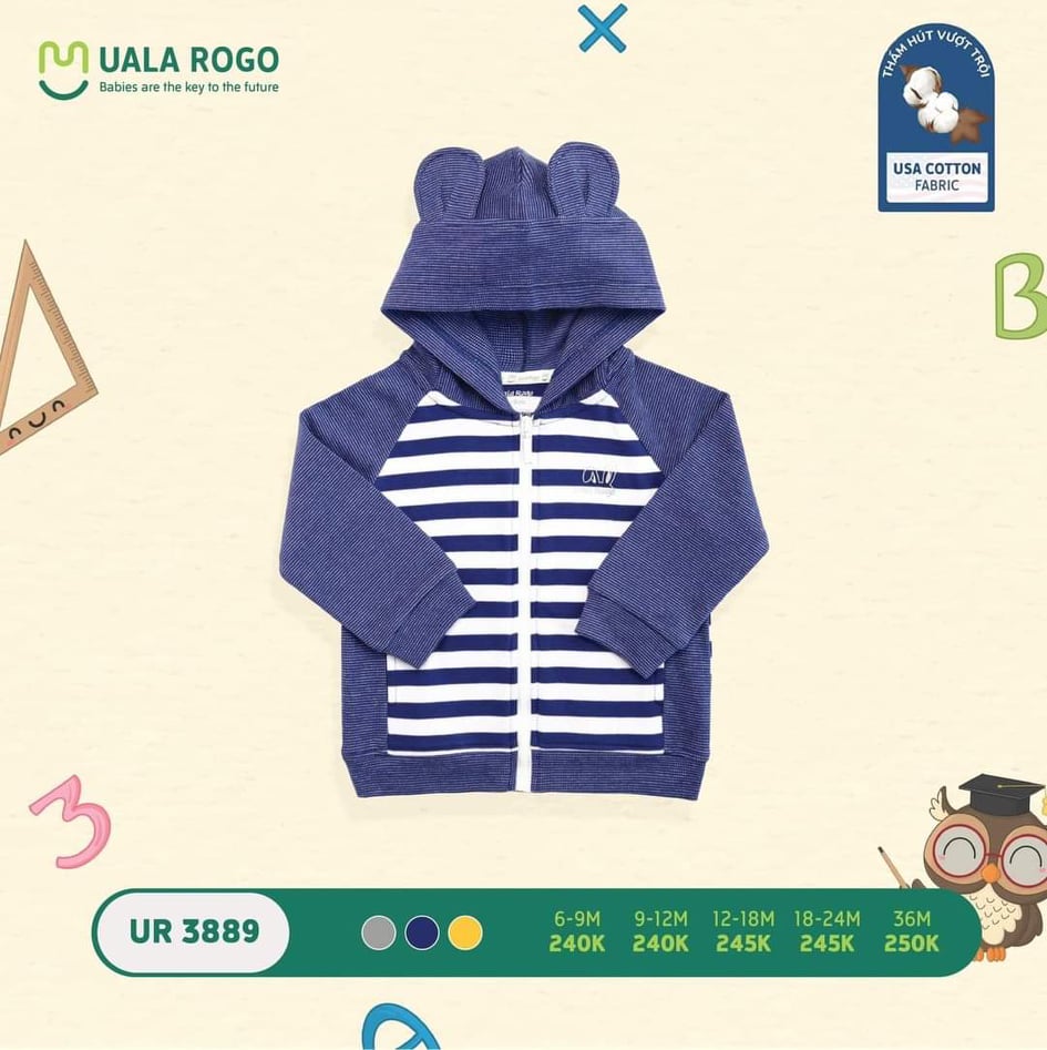 Xả hàng_ Áo khóac Uala Rogo cho bé