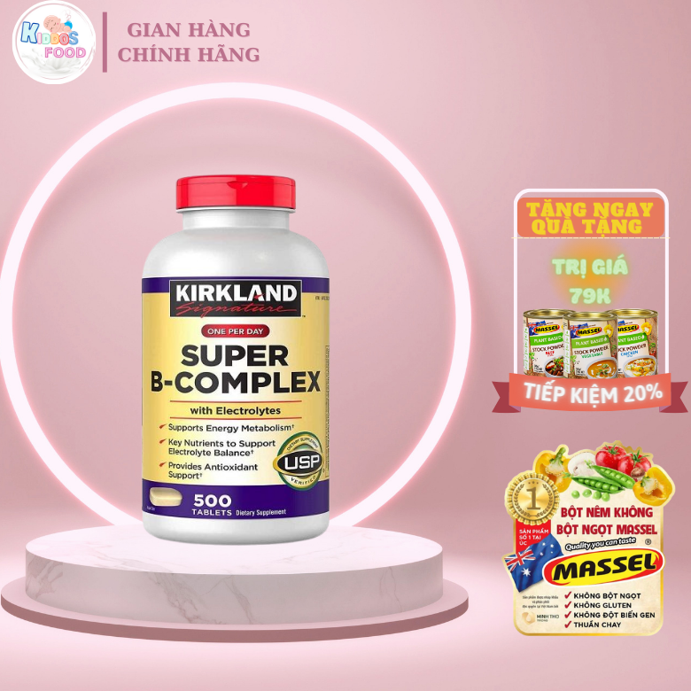 Viên Uống Bổ Sung Vitamin B Kirkland Super B-Complex chai 500 viên