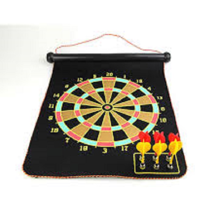(KHUYẾN MÃI SỐC) Trò chơi phi tiêu nam châm 2 mặt loại đại 17inch kích thước 45x37cm, siêu bền, có thể cuộn tròn dễ dàng mang đi bất cứ đâu, siêu tiện dụng, dành cho cả người lớn và trẻ trên 3 tuổi (kèm 6 tiêu)