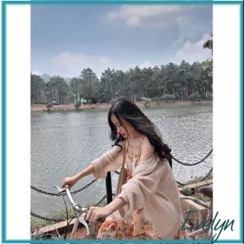 Áo khoác Cadigan nữ len Evelyn mỏng phong cách Hàn Quốc