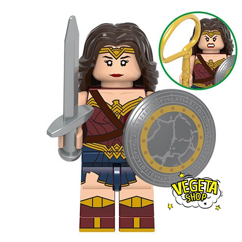 Minifigures Justice League - Mô hình Superman Wonder Woman Batman Aquaman Mera The Flash Cyborg Siêu anh hùng DC Comic