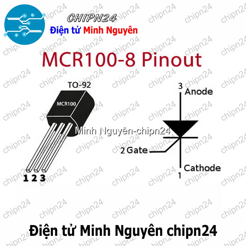 [10 con] (KT1) SCR MCR100-8 TO-92 1A 600V (MCR100) - HH000678