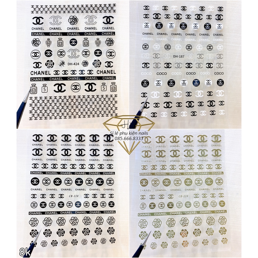 Sticker thương hiệu , miếng dán móng tay , nail hot trend