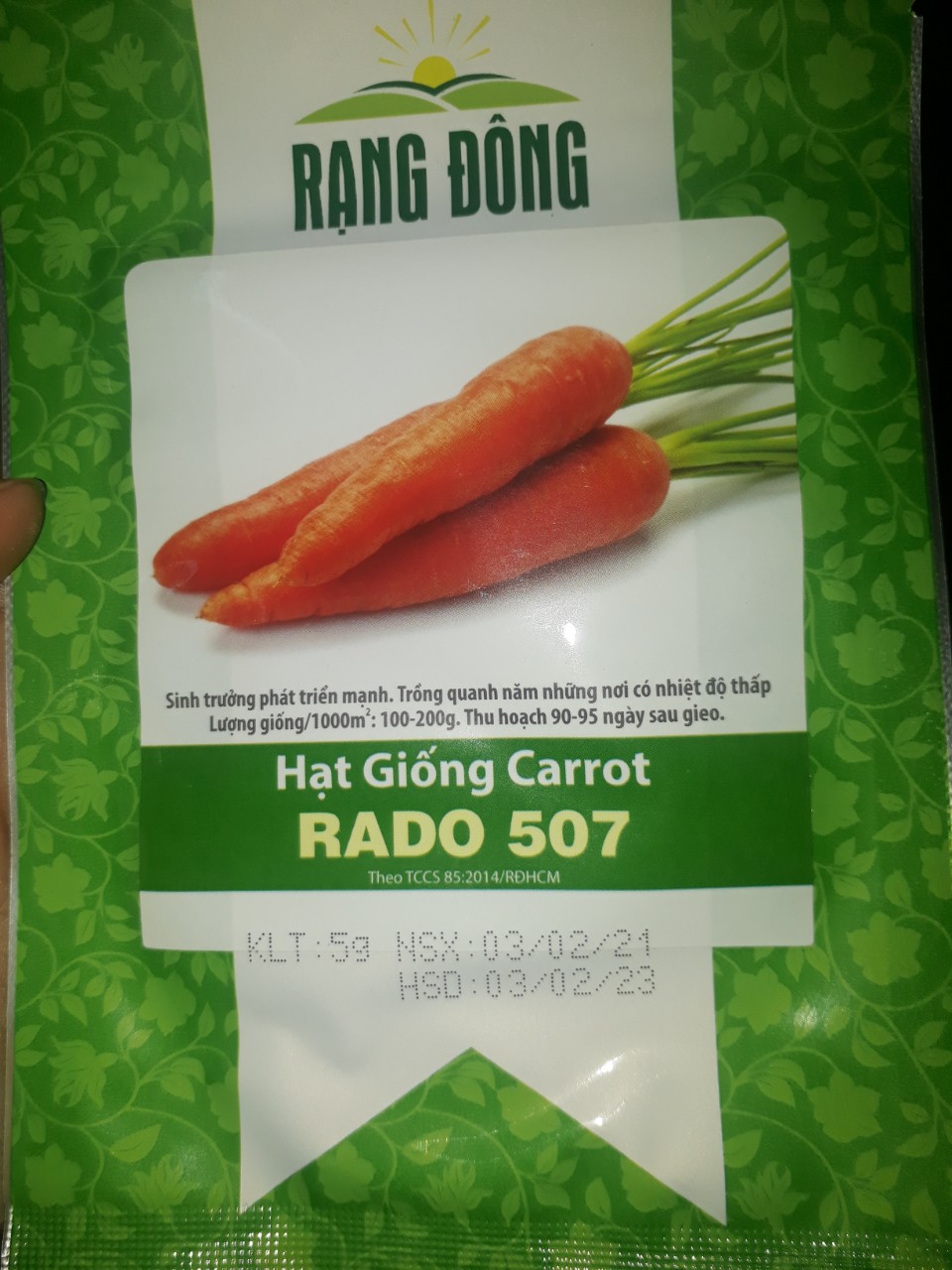 [Seeds] Hạt giống củ Cà rốt, đóng gói 5gr