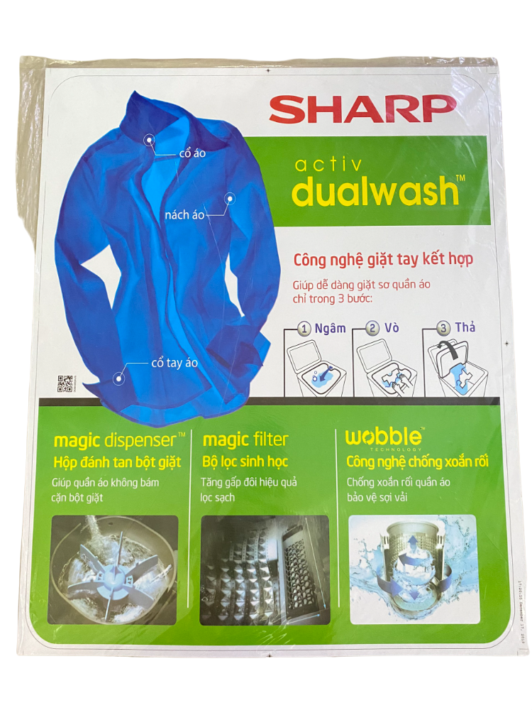Tem dán máy giặt Sharp chất lượng