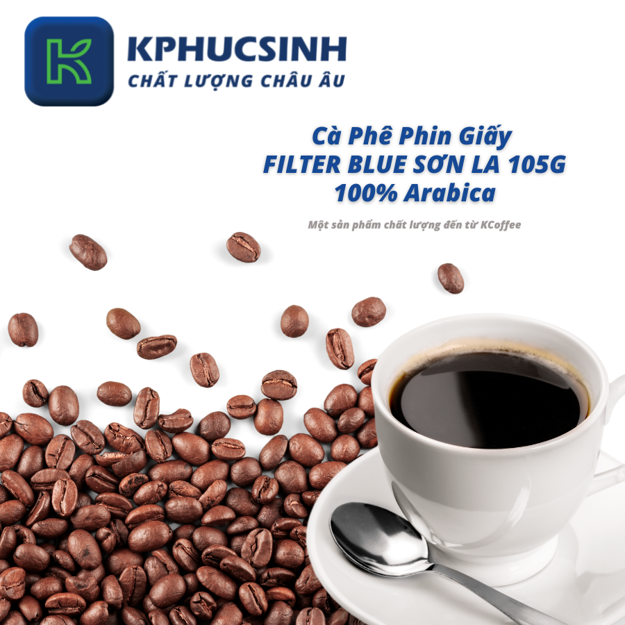 Cà Phê Phin Giấy K Coffee Filter BLue Sơn La 100% Arabica Hộp 7 gói x 15g