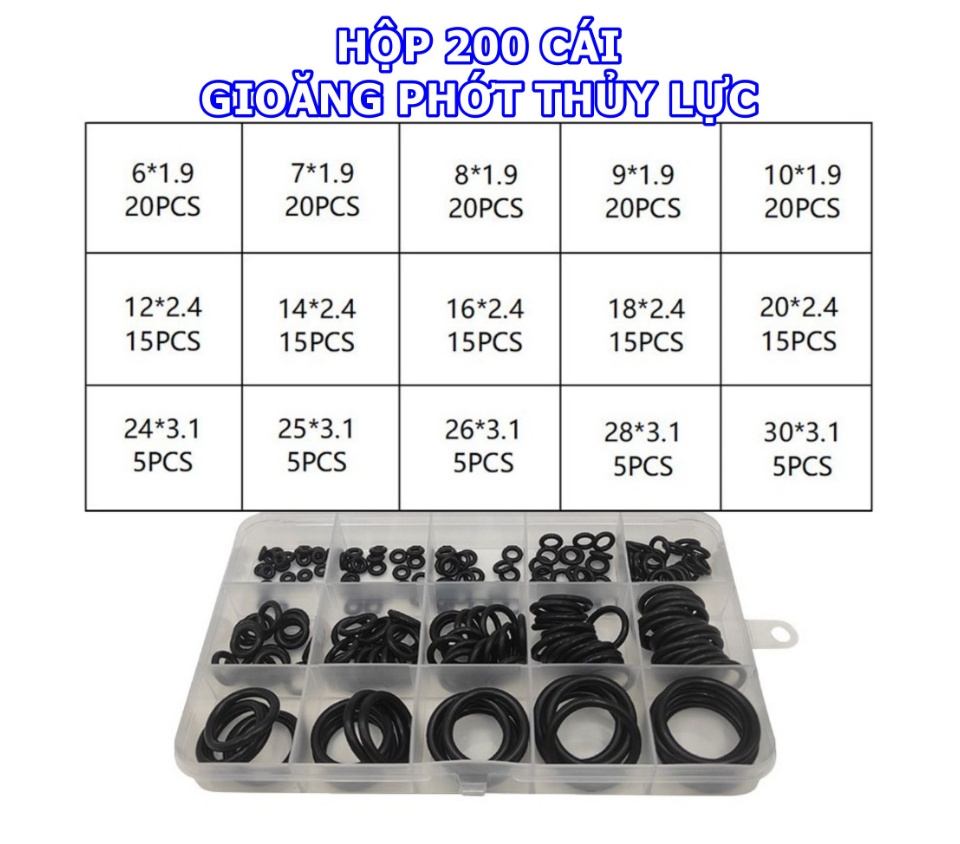 200 gioăng ron cao su dây cấp dây bát sen dây xịt cho đường nước, đường dầu thủy lực, đường khí nén... Làm việc từ -40 độ C đến 120 độ C