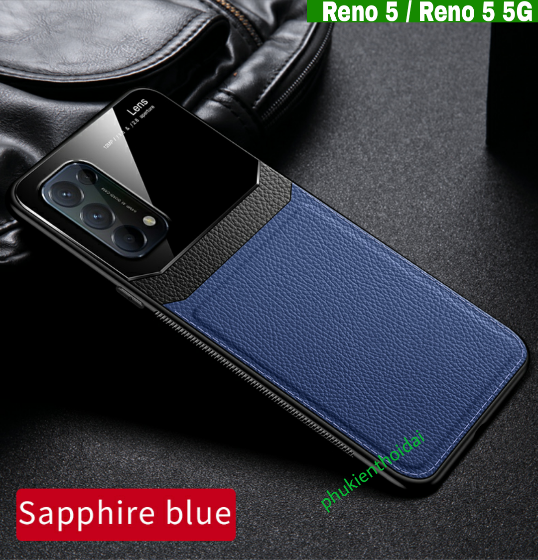 Ốp lưng Oppo Reno 5 / Reno 5 5G chống sốc da kính thời trang cao cấp