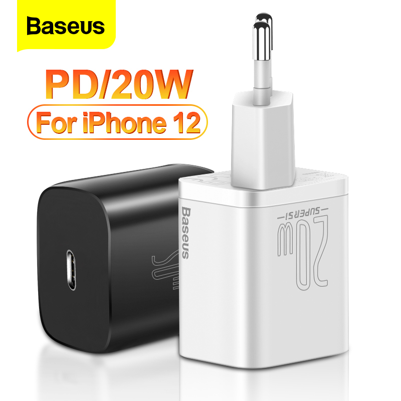 Bộ sạc nhanh Baseus PD 20W Bộ sạc USB C Super Si cho iPhone 13 12 Pro Sạc nhanh tối đa cho Apple Watch Samsung Xiaomi