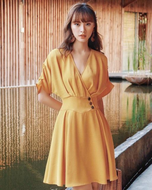 [HCM]Đầm nút eo 2 màu (kèm hình thật)