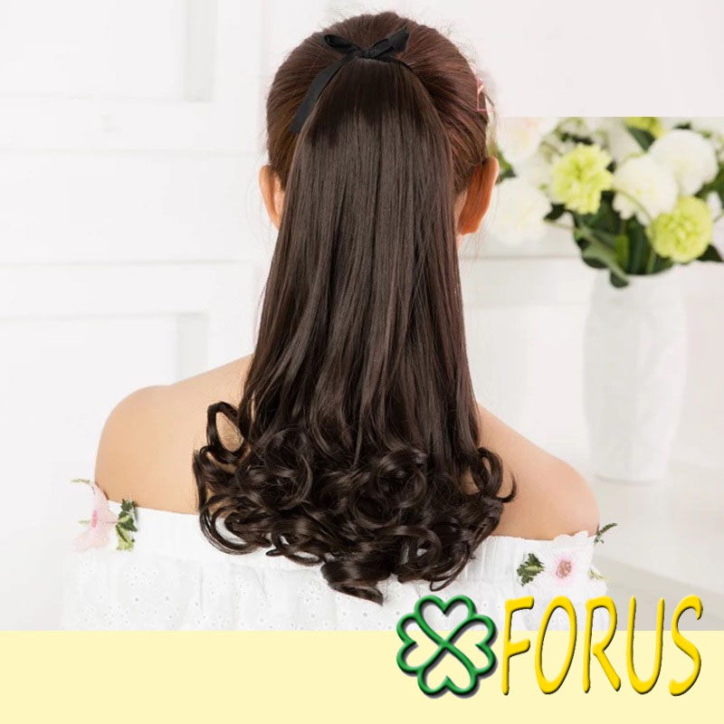 Tóc cột xoăn đuôi 48cm D15 😍FREESHIP😍 buộc tóc giả nữ Sỉ 40k đuôi tóc giả nữ thời trang, cột xoăn tóc giả