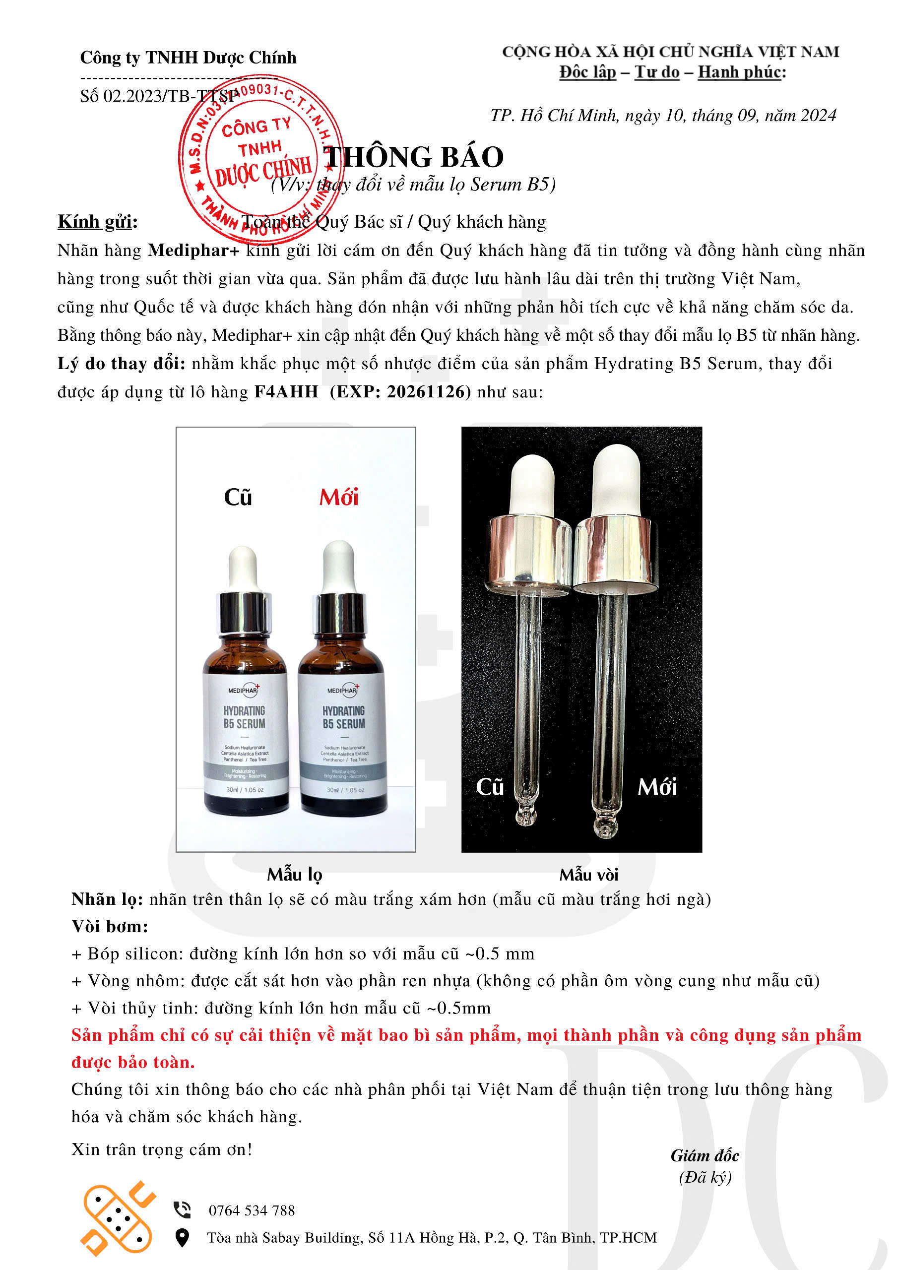 Serum phục hồi, cấp ẩm, sáng da Mediphar