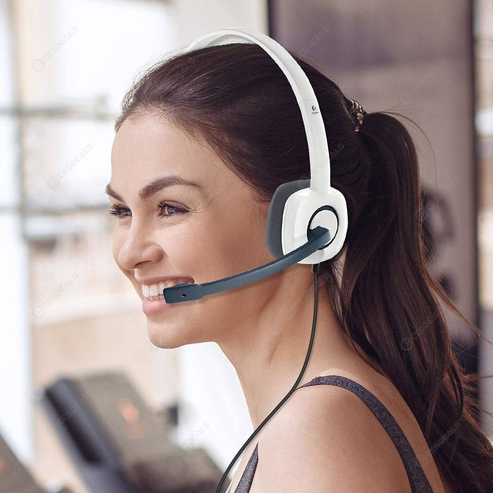 Tai nghe chụp tai Logitech H150 âm thanh nổi, có nút tăng giảm âm lượng ( kết nối 2 jack 3.5) - Bảo hành 2 năm