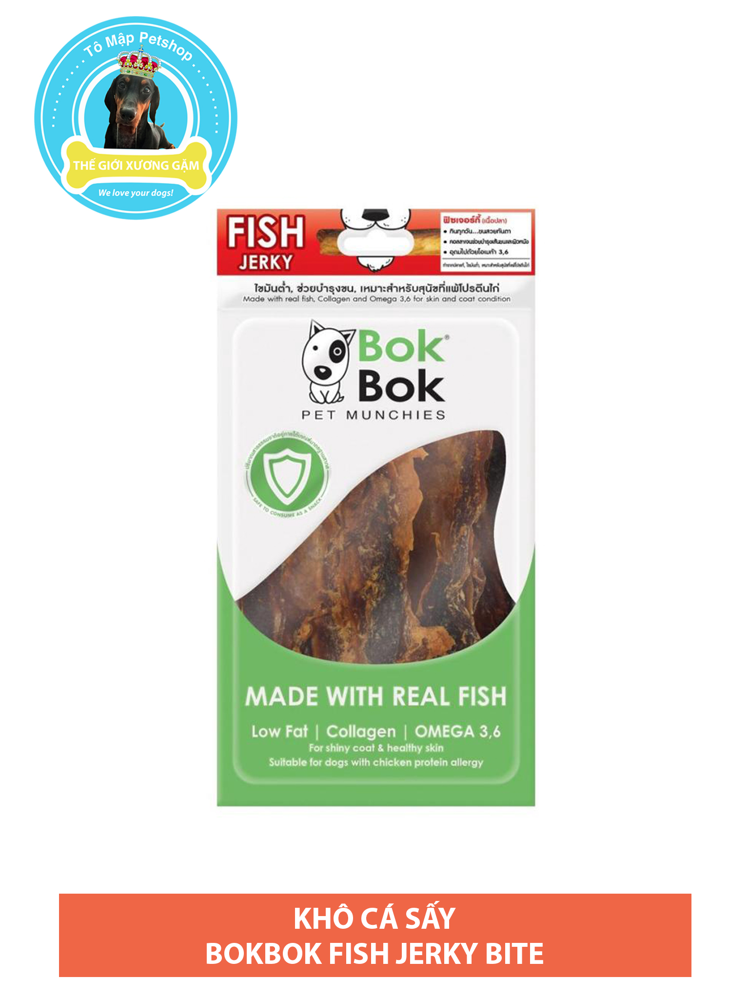 [NEW ARRIVAL] SNACK DINH DƯỠNG KHÔ CÁ FISH JERKY BOKBOK 50G