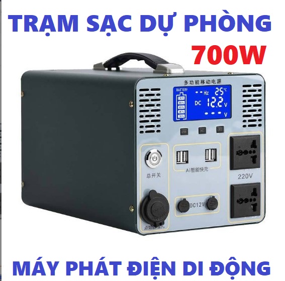 Trạm sạc dự phòng - máy phát điện di động 320.000mah-700w-sạc nhanh- cổng điện 220v-700w tích hợp