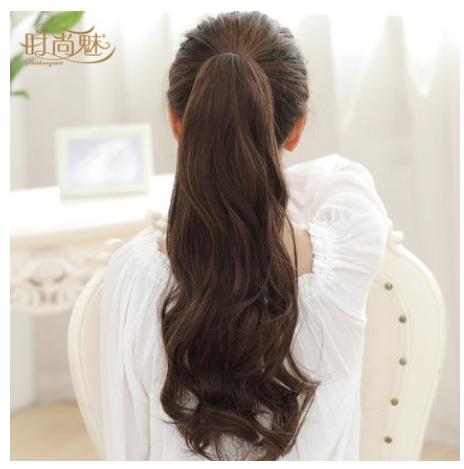 [HCM]TÓC BUỘC XOĂN SÓNG DÀI (Nâu vàng)