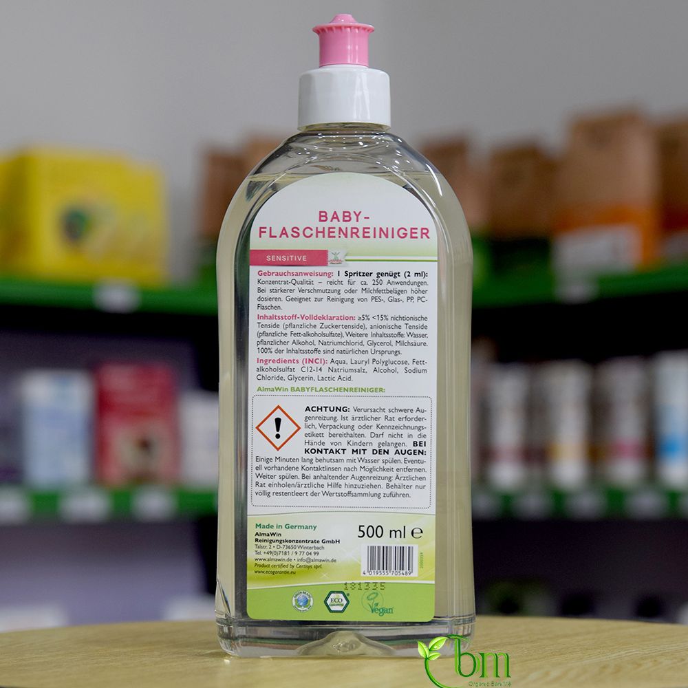 Nước vệ sinh bình sữa cho bé Almawin 500ml hữu cơ