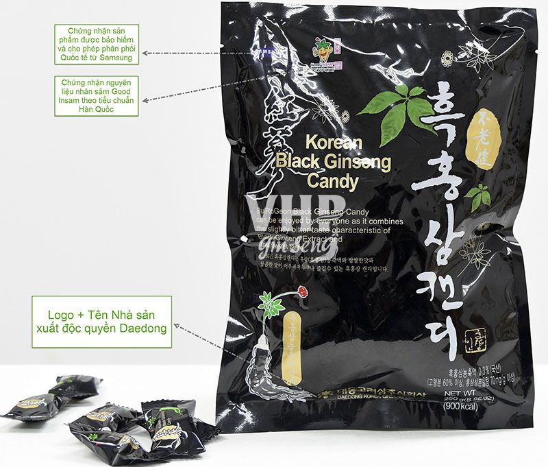 [HCM]KẸO HẮC SÂM DAEDONG HÀN QUỐC 250GR