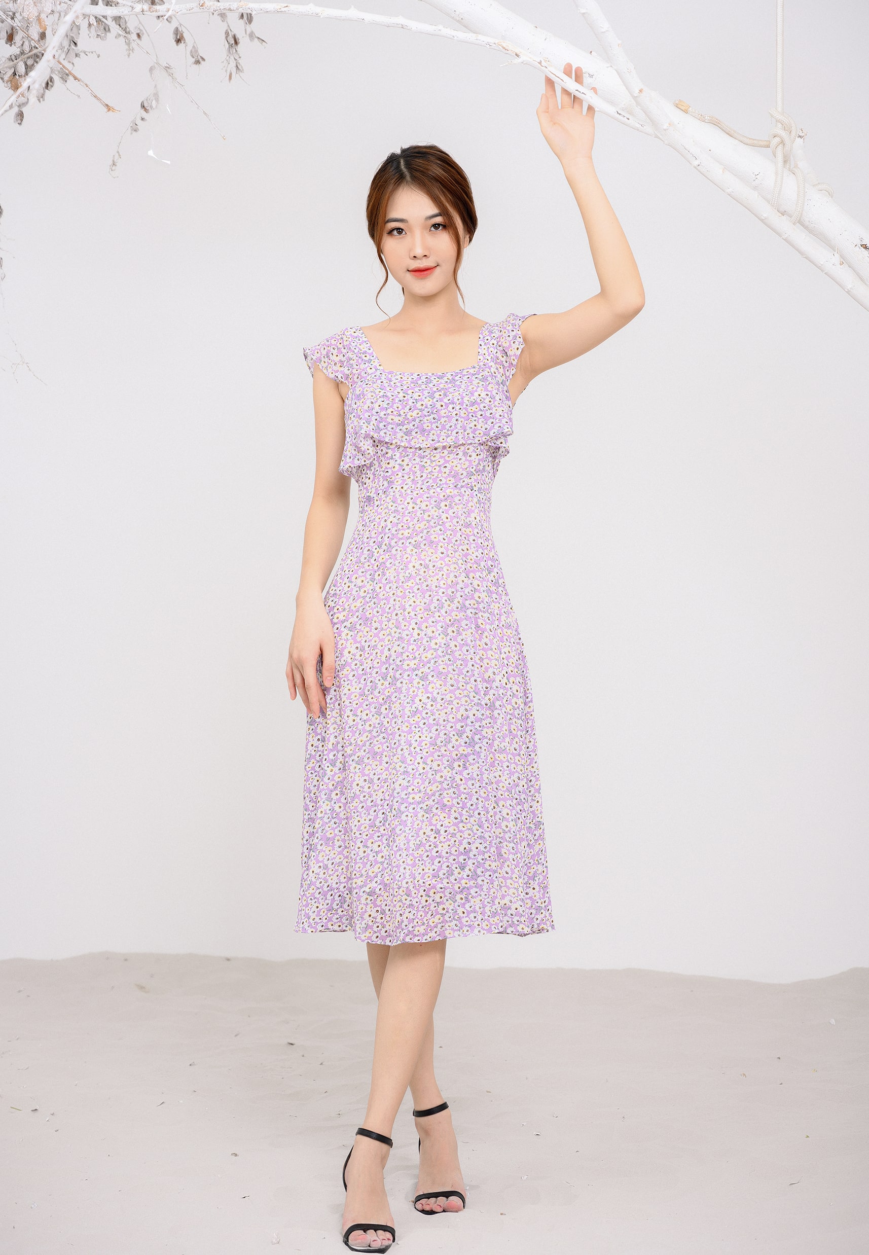 Đầm maxi Mila hoa dây bèo ngực nhiều màu