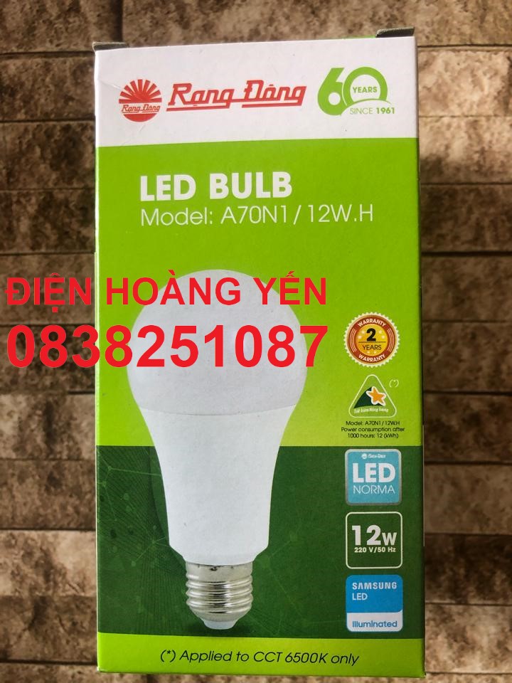 [HCM]Bóng đèn led búp 12 W RẠNG ĐÔNG A70N1/12W