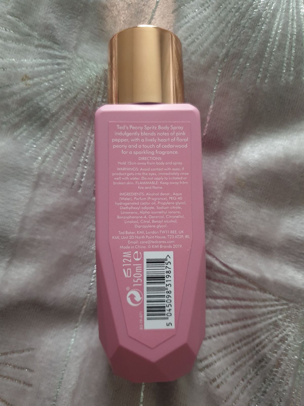 (Bill UK) Xịt thơm Ted Baker Body Spray 150ml (Trắng - FLORAL BLISS)