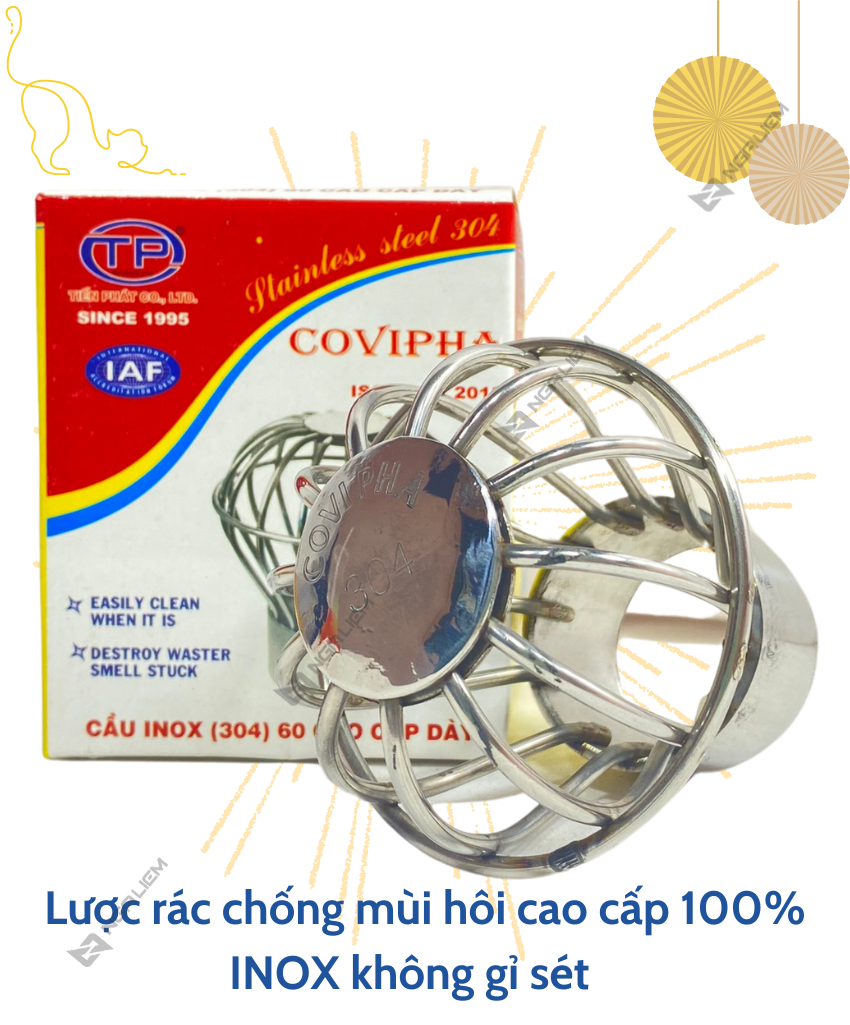 Quả Cầu Lược Rác Inox 304 TP – Covipha (60, 90, 114mm)