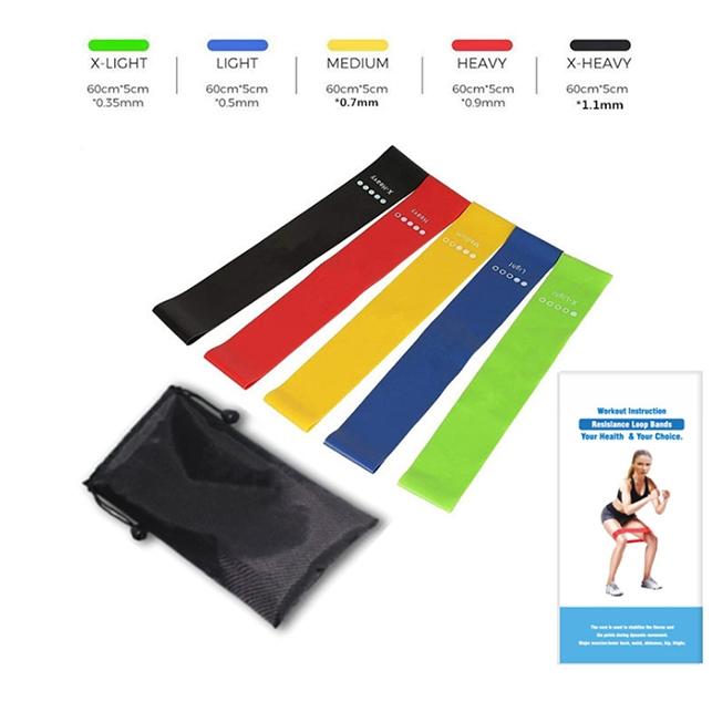 Bộ 5 dây đàn hồi tập gym dây đàn hồi kháng lực cao cấp dây đàn hồi tập thể dục tại nhà cho nam và nữ