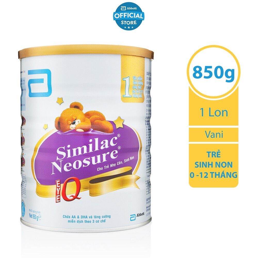 Sữa bột Abbott Similac NeoSure 850g cho bé 0-12 tháng - Dinh dưỡng cho bé sanh non , nhẹ cân