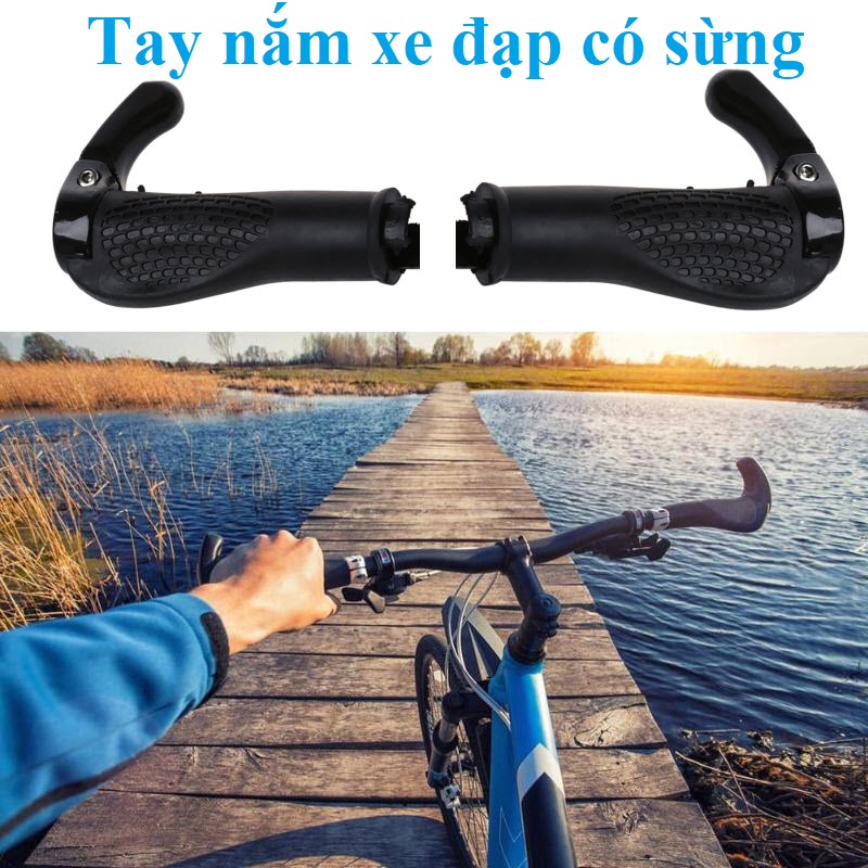 Tay nắm xe đạp thể thao có sừng, đệm