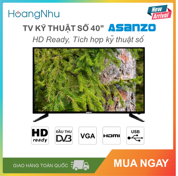 Bảng giá Tivi LED Asanzo 40 inch tích hợp truyền hình kỹ thuật số MODEL 40S600T2 (HD Ready, KTS, màu đen)