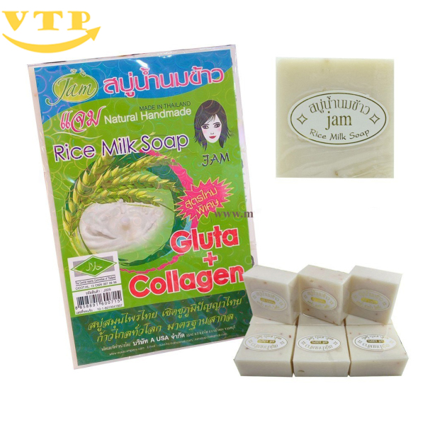 Combo 12  Cục Xà Phòng Cám Gạo Thái Lan Rice Milk Soap 60gr