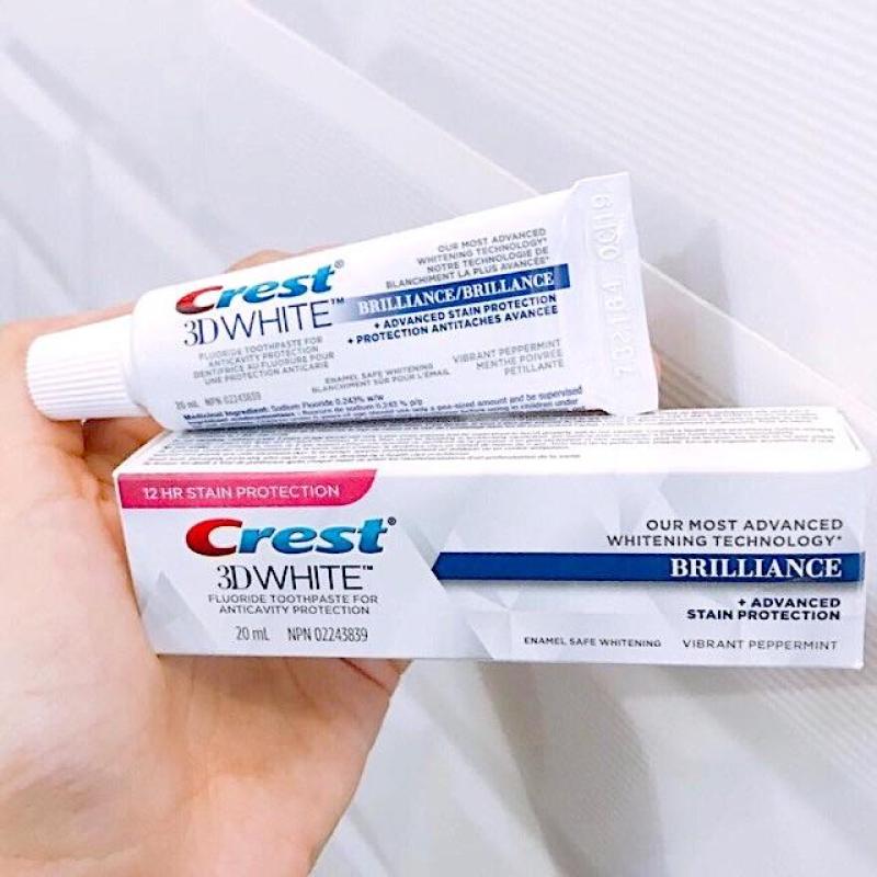 Kem đánh răng siêu trắng Crest 3D White Brilliance 20ml Mỹ(sản phẩm Hot) - có hộp fullbox