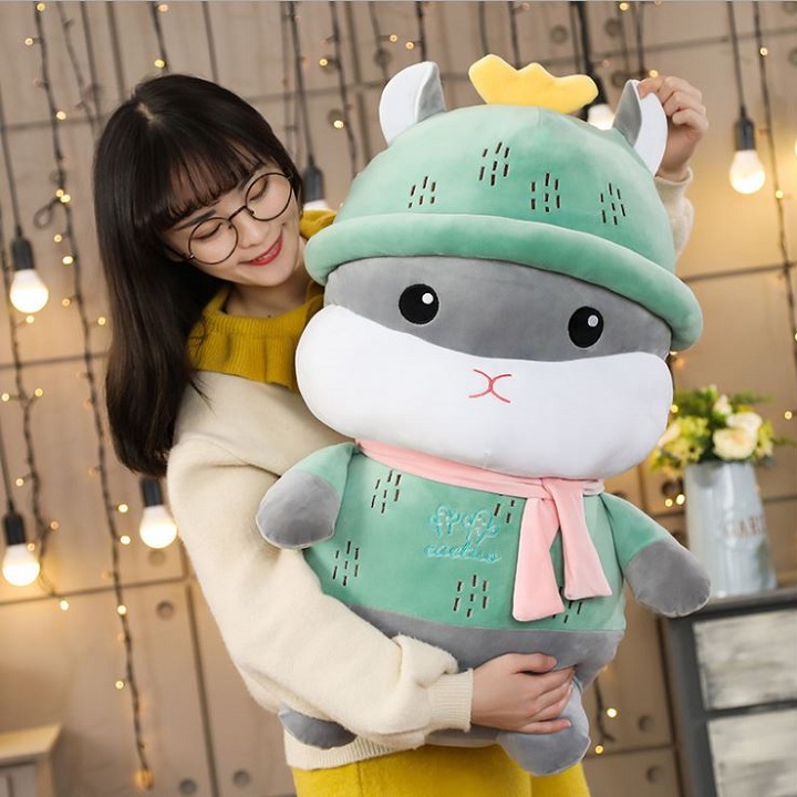 Gấu bông chuột hamster đội mũ trái cây