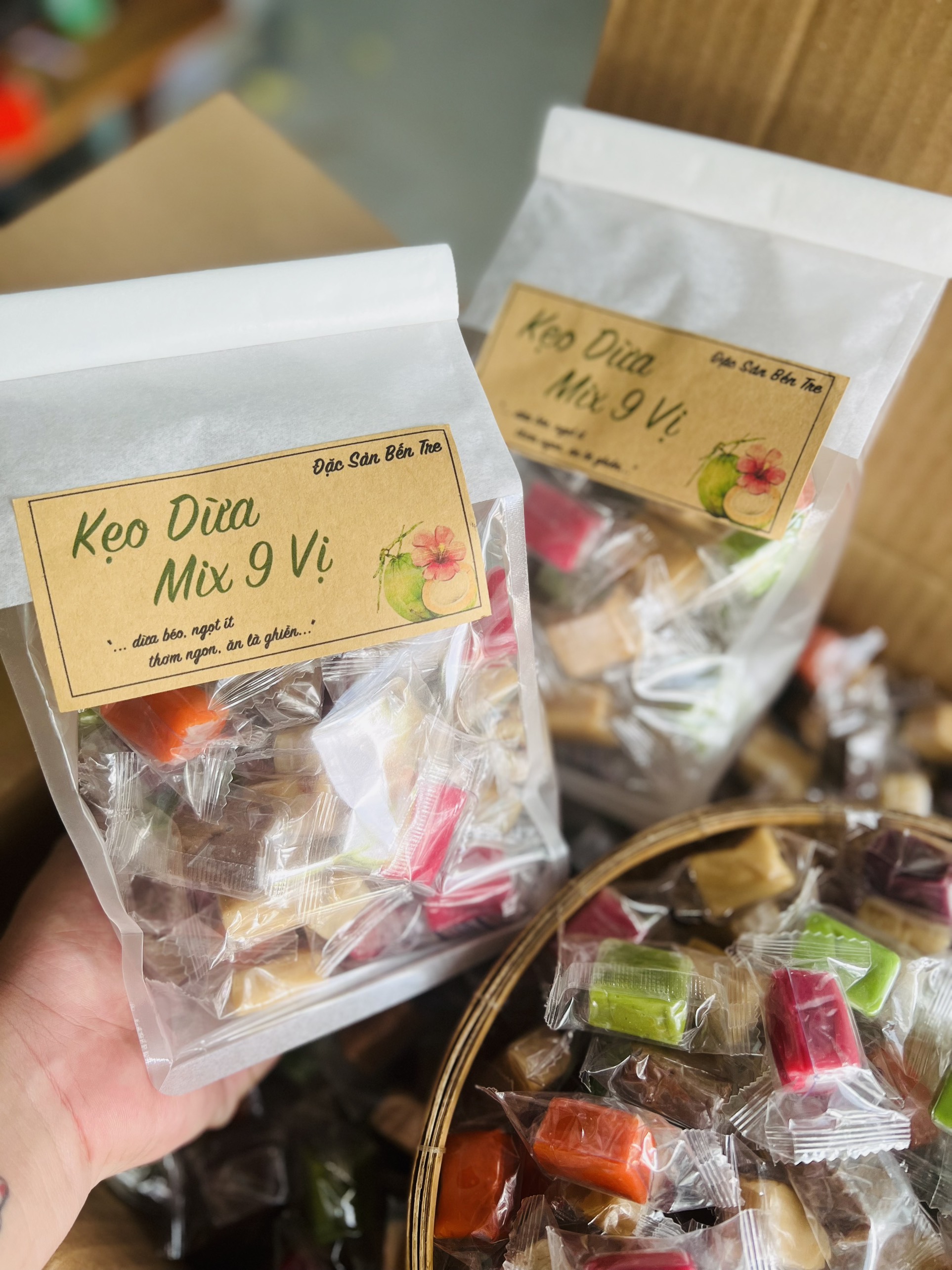 Kẹo Dừa Mix 9 Vị Thơm Ngon - đô ăn vặt