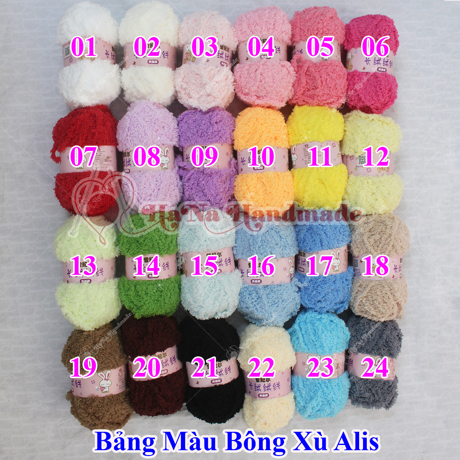 Bông Xù Alis - len bông xù 25k/cuộn/50gram