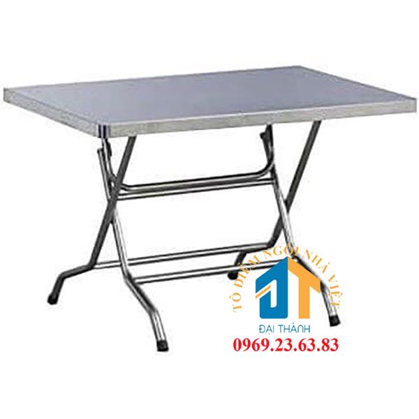 Bàn chữ nhật inox 201 rộng 0,7m dài 1m2 chân cao ĐẠI THÀNH