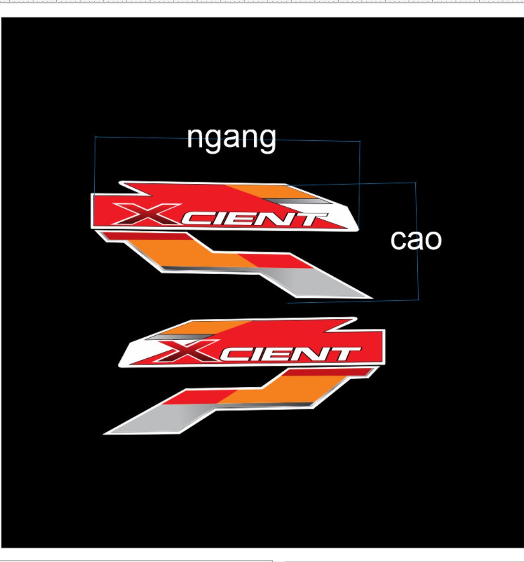 Cặp tem cửa Xcient dán xe tải, ô tô, xe ben