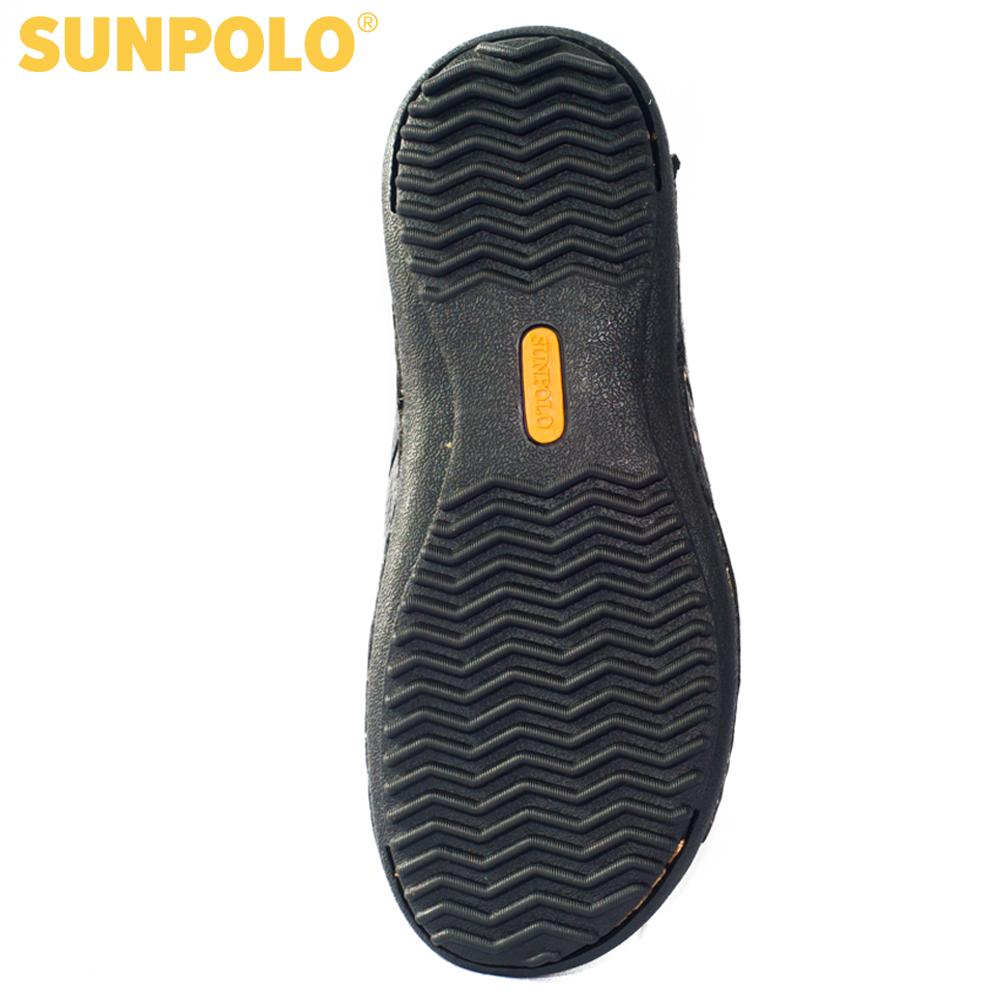 Dép nam da bò SunPoLo DQN018 (Đen, Nâu)