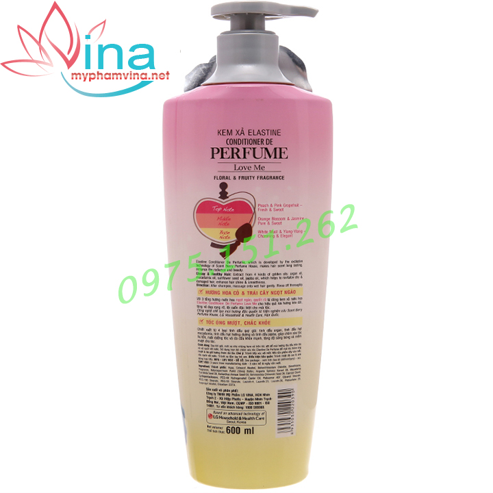 [HCM]DẦU XẢ DƯỠNG TÓC ELASTINE LOVE ME 600ML