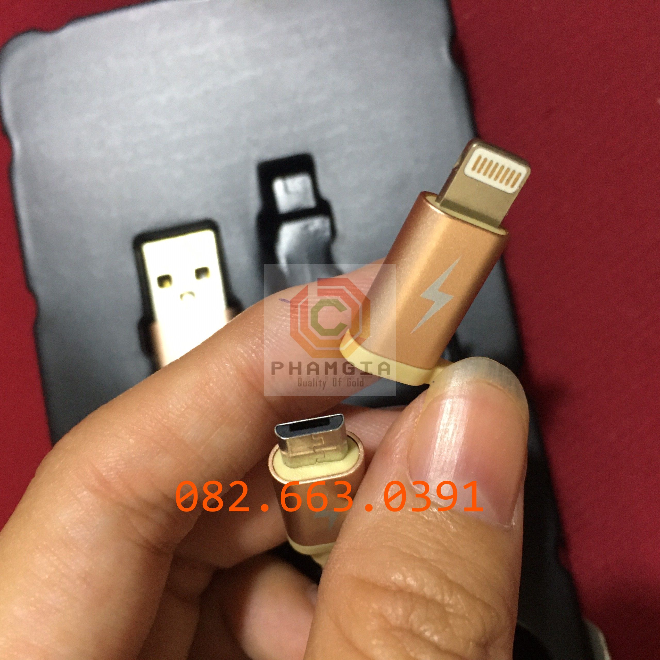 Cáp sạt nhanh 2 đầu dành cho máy IOS(IPhone) và Android